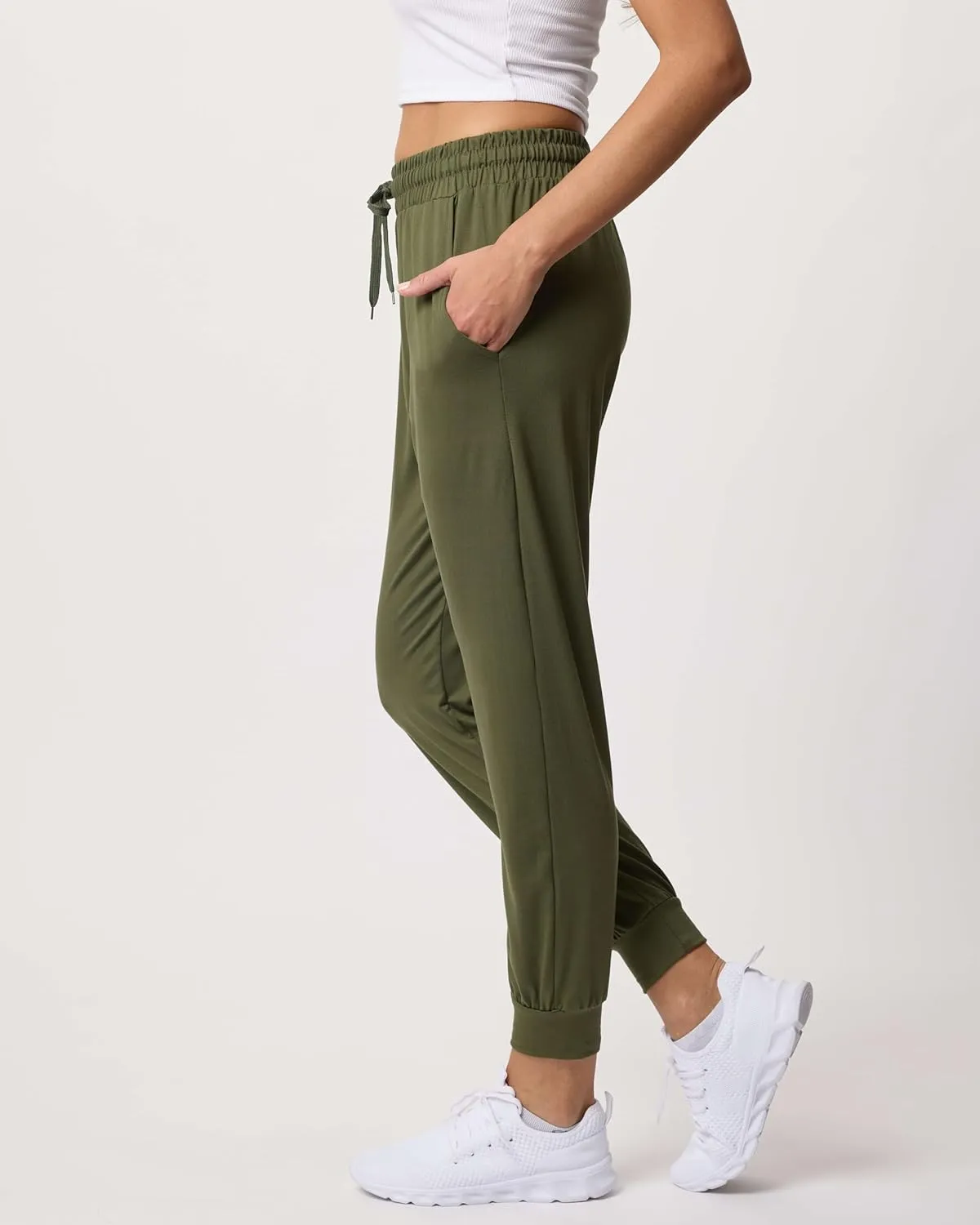 Real Essentials 3 Pack: Women's Ultra-Soft Lounge Joggers Sweatpants Athletic Yoga Pants with Pockets (Available in Plus)