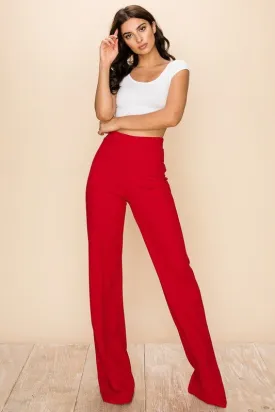 Red The Most Popular High Waisted Dress Pants