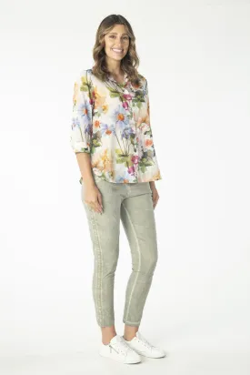 Renoma - 3/4 Sleeve Floral Shirt Freda