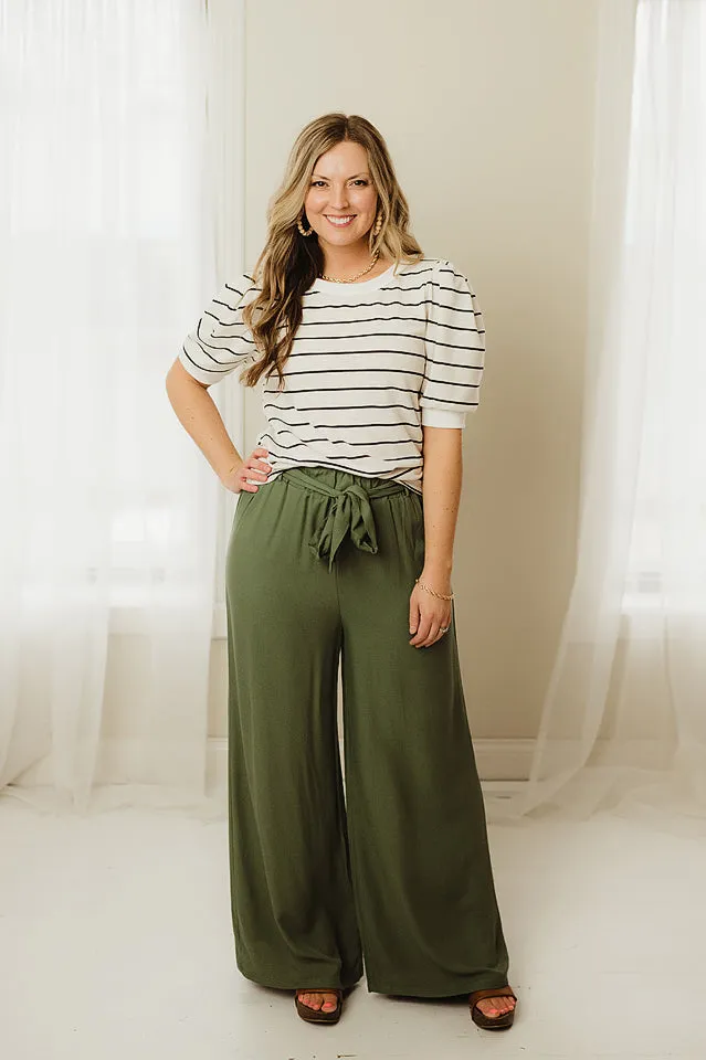 Self Tie Palazzo Pants