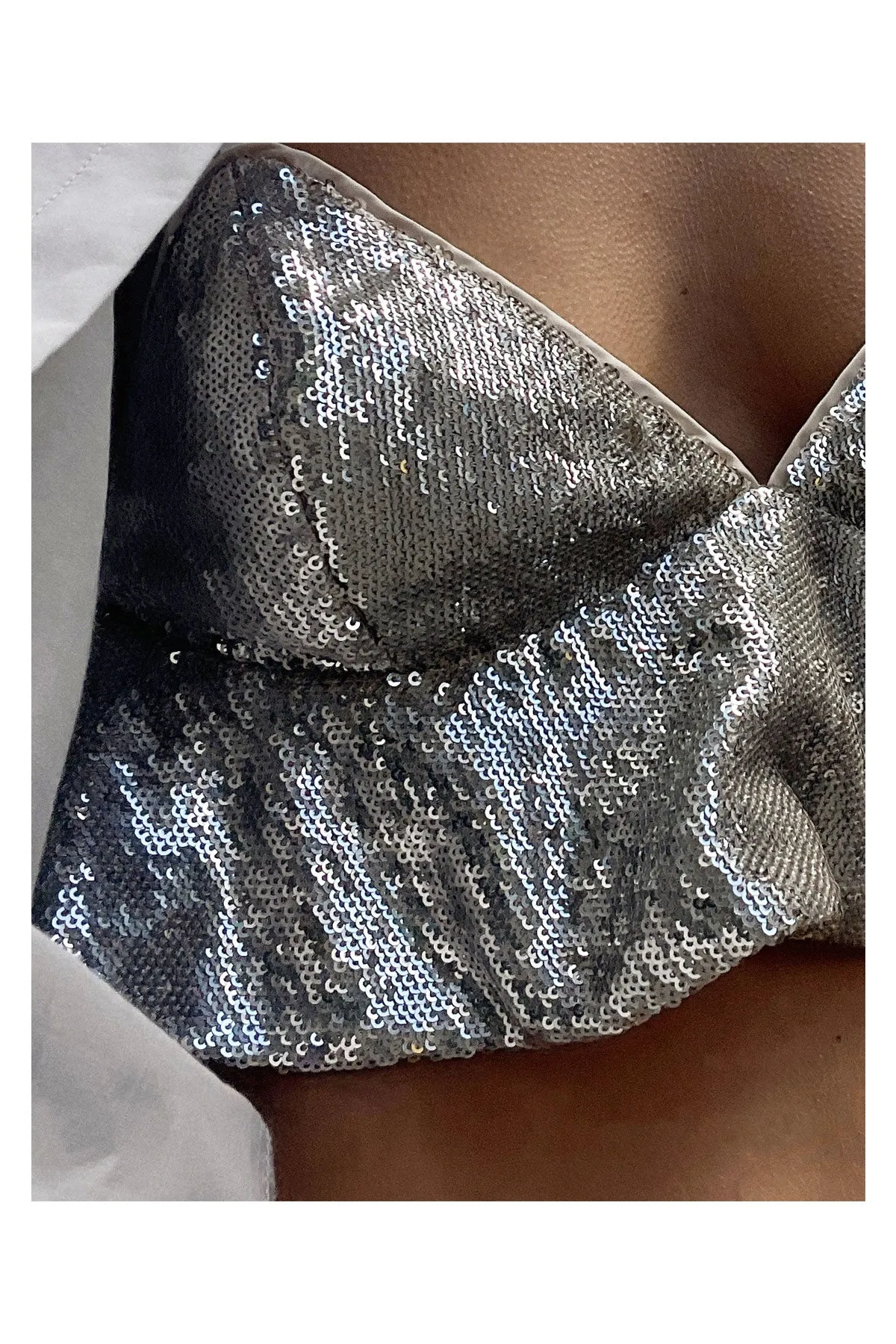 SEQUIN BRALETTE WHITE GOLD
