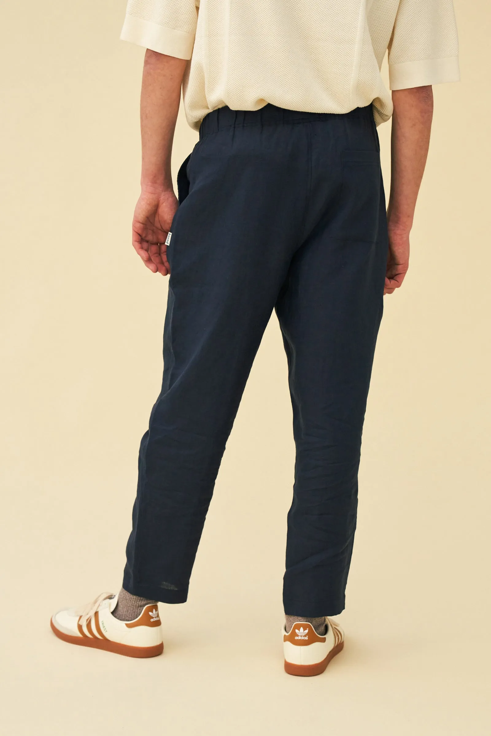 SEVILLE LINEN TROUSERS - NAVY