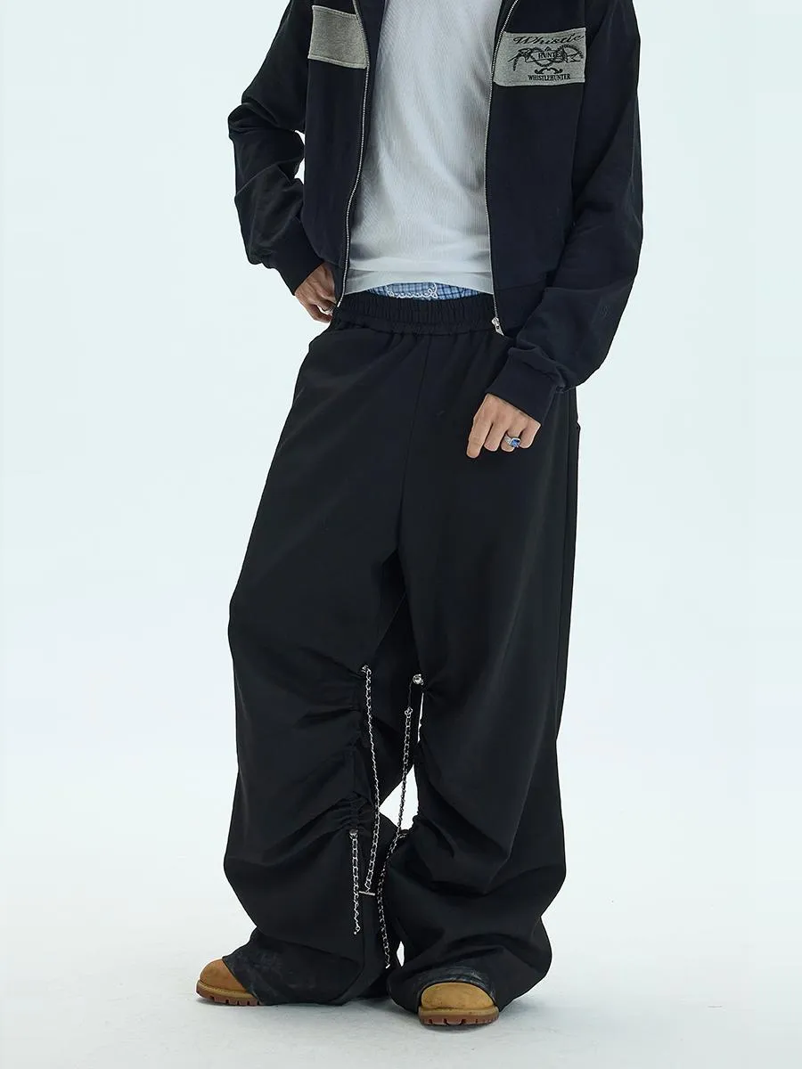 Side adjustable chain casual pants