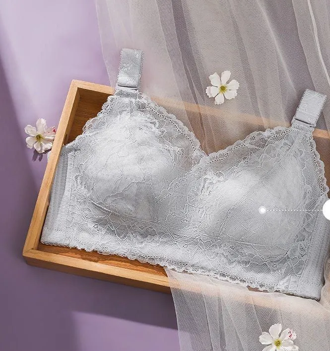 Side-collecting full cup bra for big breasts, thin bra without steel ring, underwear for women, anti-sagging and side-breasted adjustment bra