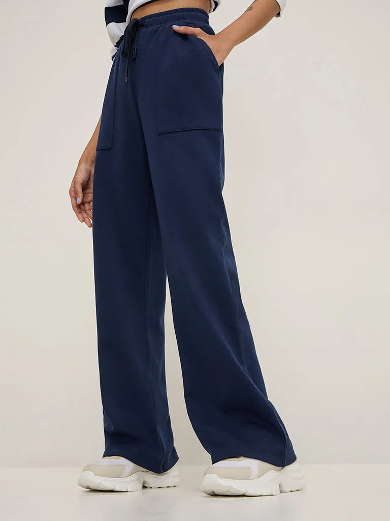 Studiofit Navy High-Rise Track Pants