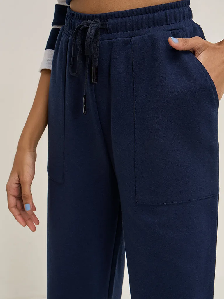 Studiofit Navy High-Rise Track Pants