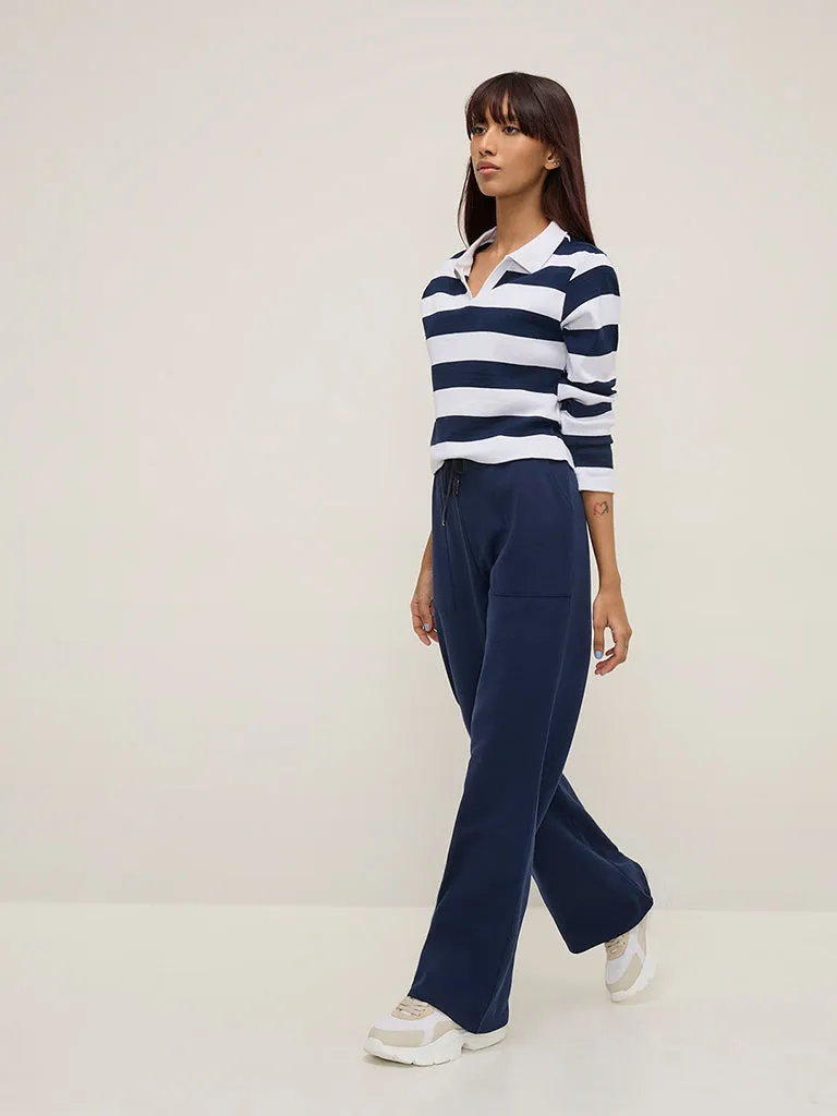 Studiofit Navy High-Rise Track Pants