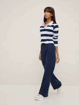 Studiofit Navy High-Rise Track Pants