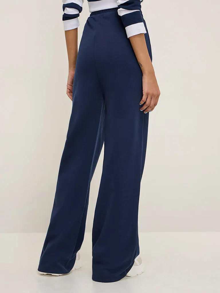 Studiofit Navy High-Rise Track Pants