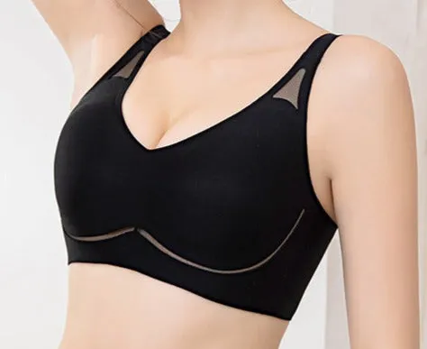 Summer Style Traceless Wire-Free Sleep Bra,Jelly Strip Soft Support Fixed Cup Bra
