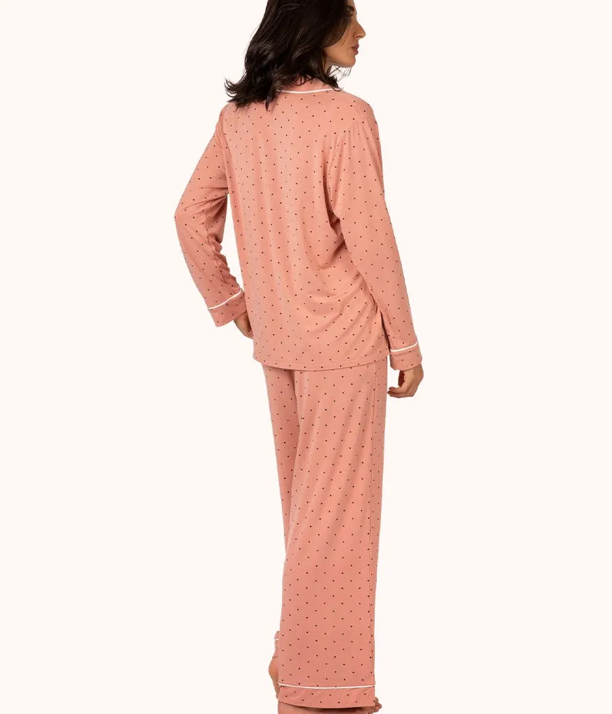 The All-Day Lounge Pant - Print: Pepper Dot/Shell Pink
