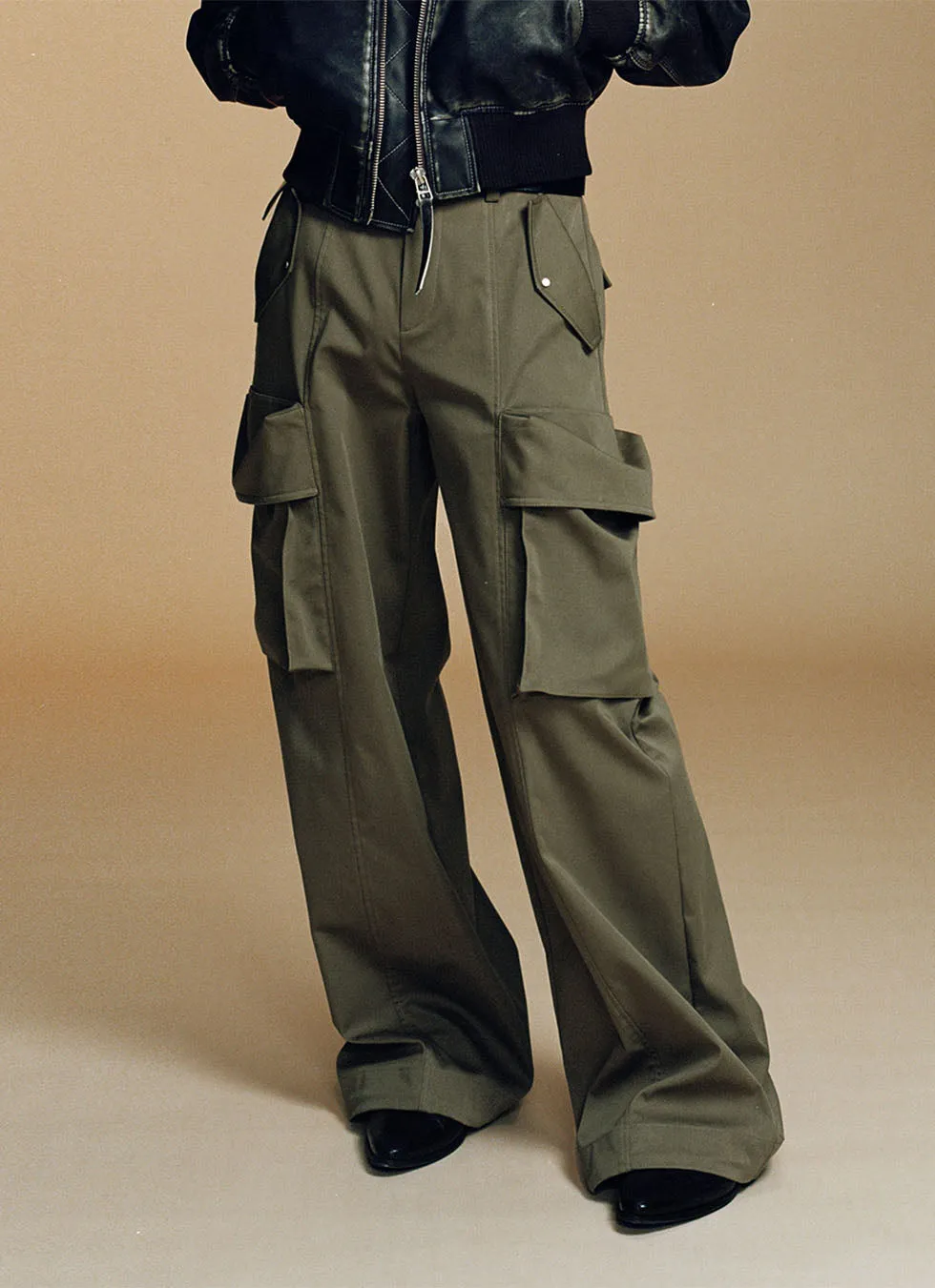 Three-dimensional construction Adjustable casual work pants