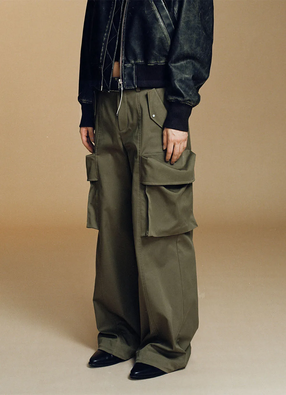 Three-dimensional construction Adjustable casual work pants