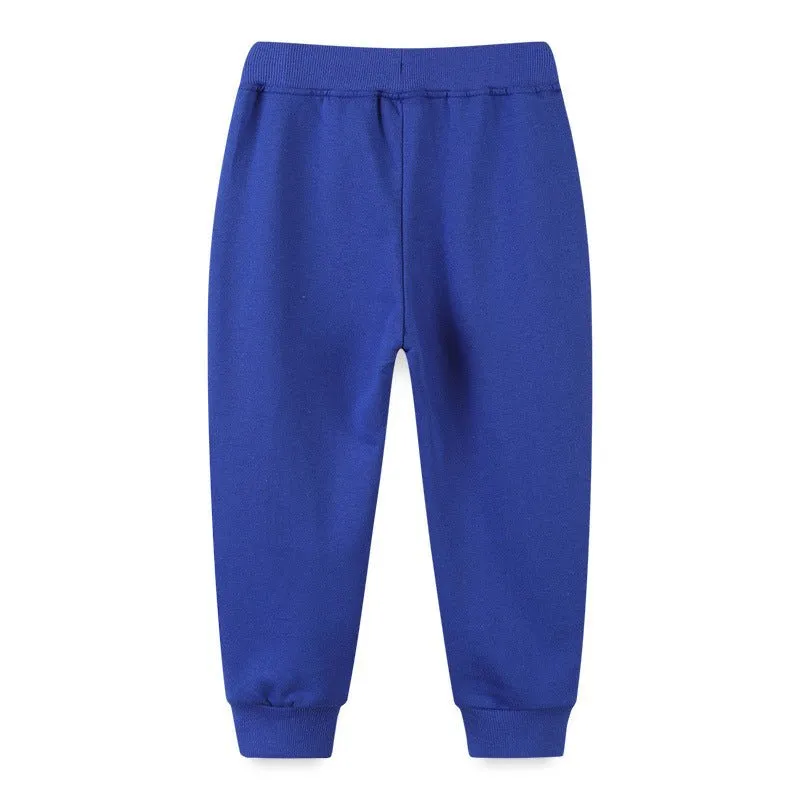 Toddler/Kid Boy's Excavator Print Design Blue Pants