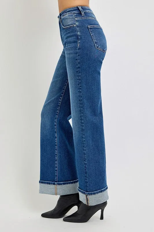 Tummy Control High Rise Cuffed Jeans