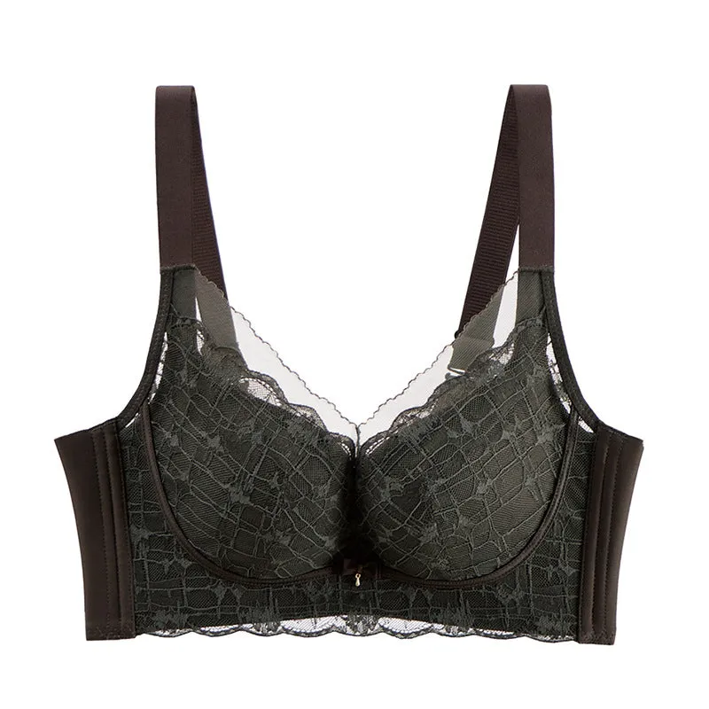 Underwear Women's Lace Wireless Thin Sweat-absorbent Breathable Push-Up Adjustable Anti-Sagging Bra