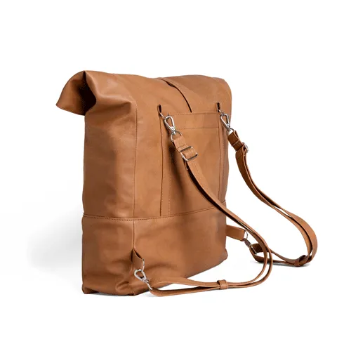 Wanderlust Rolltop Backpack Camel by Lee Coren