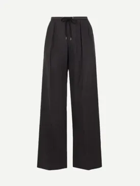 Wide Leg Linen Pant in Black
