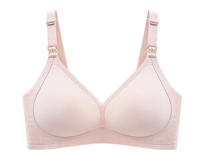Women seamless push-up, wire-free nursing bra, women's top opening buckle, pregnancy and lactation maternity bra, thin style
