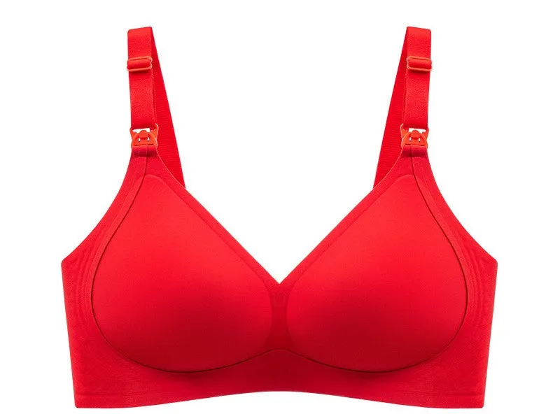 Women seamless push-up, wire-free nursing bra, women's top opening buckle, pregnancy and lactation maternity bra, thin style