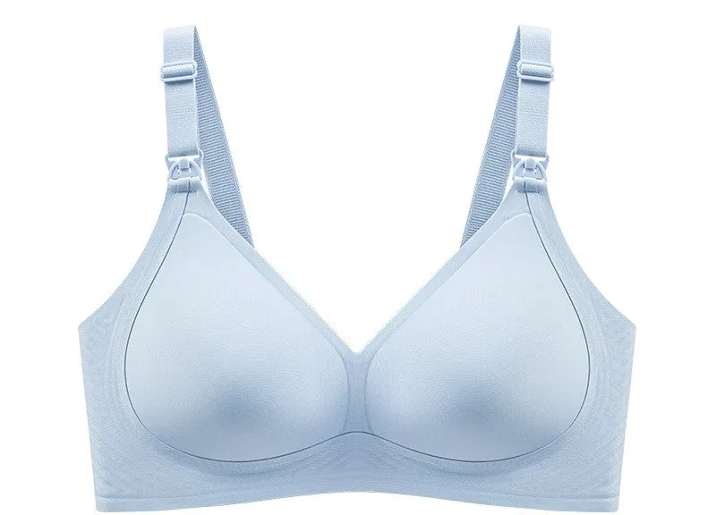Women seamless push-up, wire-free nursing bra, women's top opening buckle, pregnancy and lactation maternity bra, thin style