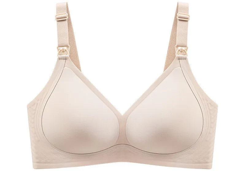 Women seamless push-up, wire-free nursing bra, women's top opening buckle, pregnancy and lactation maternity bra, thin style