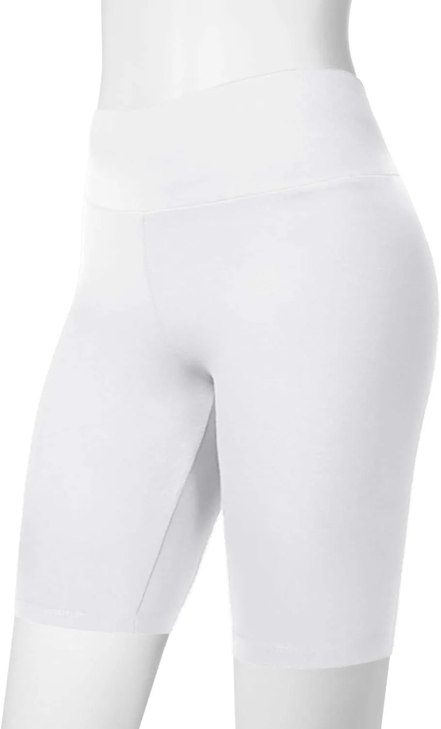 Women's Biker Shorts Buttery Soft High Waist Mid Thigh Cotton Spandex Pants