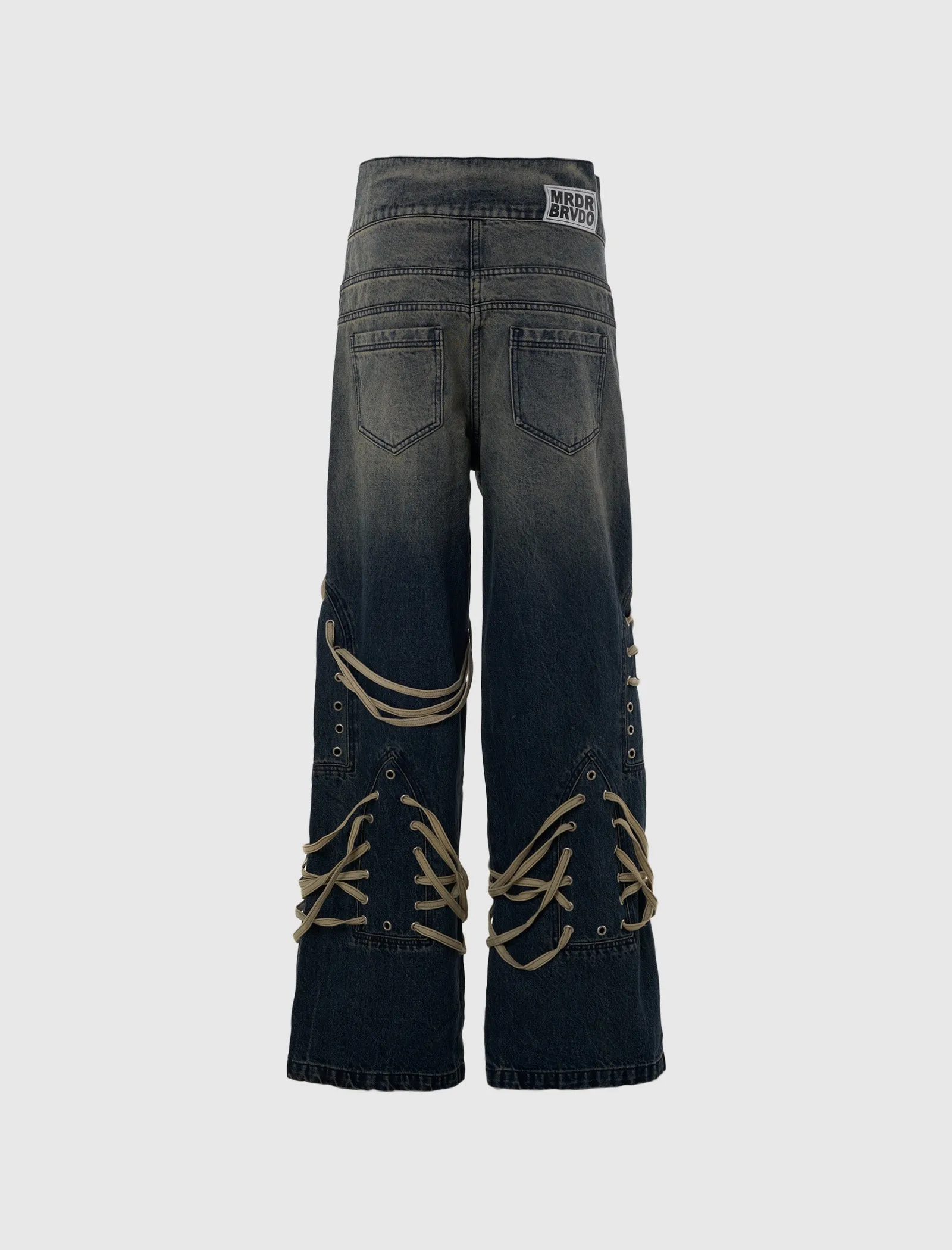 WOMEN'S LACED STAINED GLASS FOLD DENIM