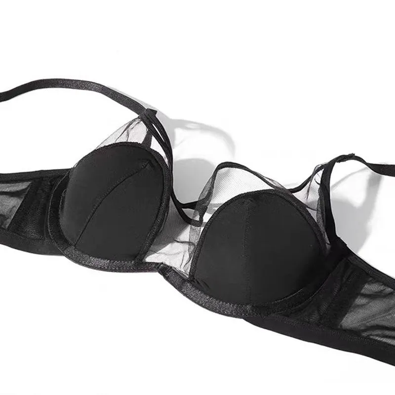 Women's lingerie sexy lace bra set pure desire seamless small breast push-up foreign trade transparent bra