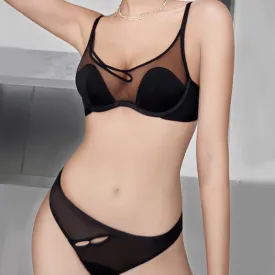 Women's lingerie sexy lace bra set pure desire seamless small breast push-up foreign trade transparent bra