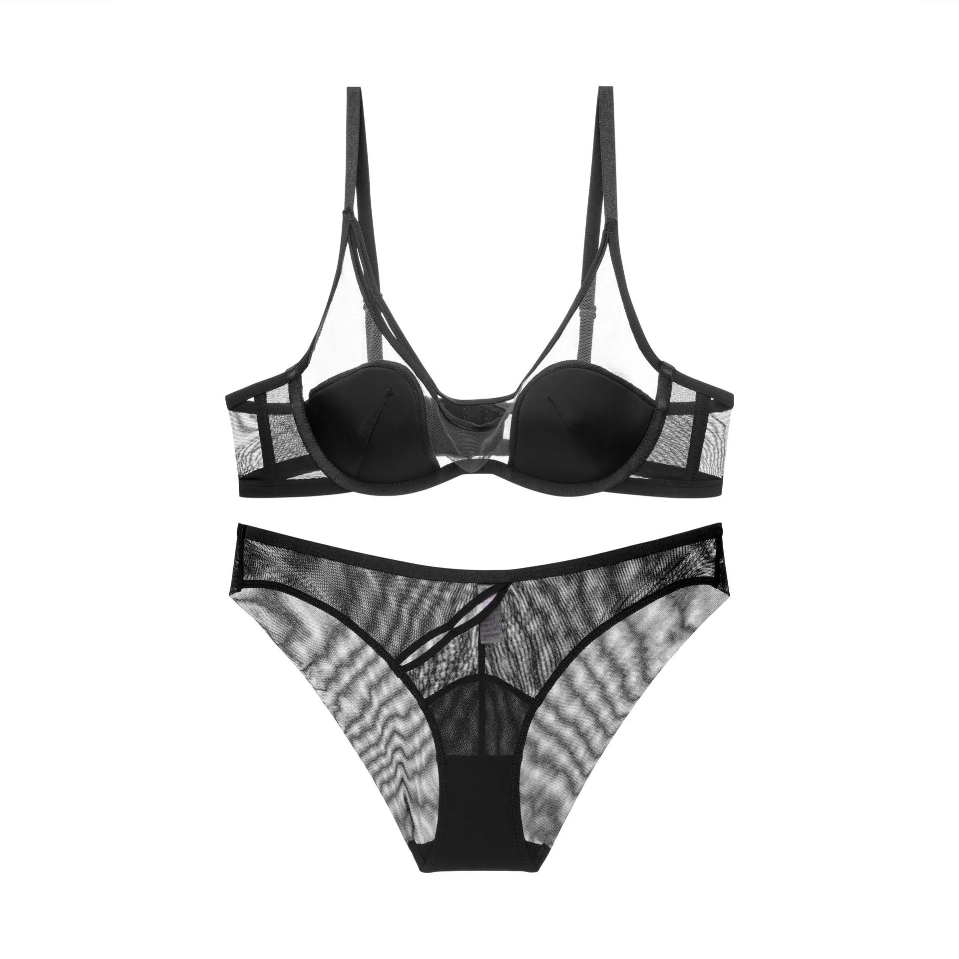 Women's lingerie sexy lace bra set pure desire seamless small breast push-up foreign trade transparent bra