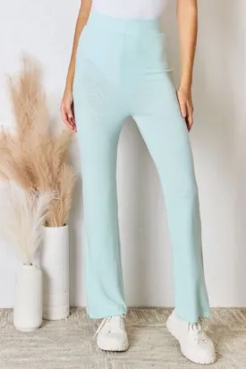 Women's RISEN Full Size High Waist Ultra Soft Knit Flare Pants