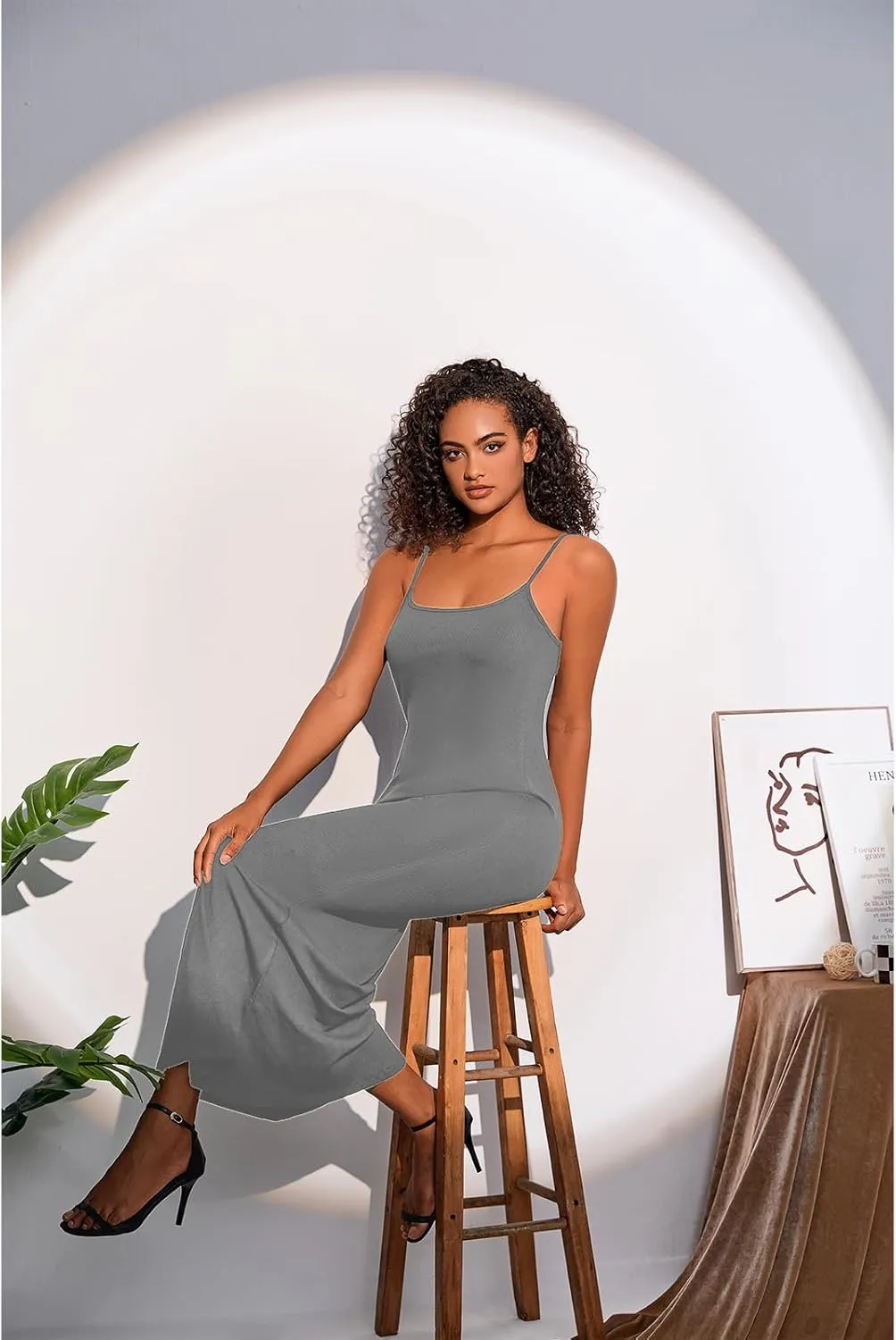 Women's Sexy Lounge Slip Long Dress Elegant Sleeveless Backless Ribbed Bodycon Maxi Dresses