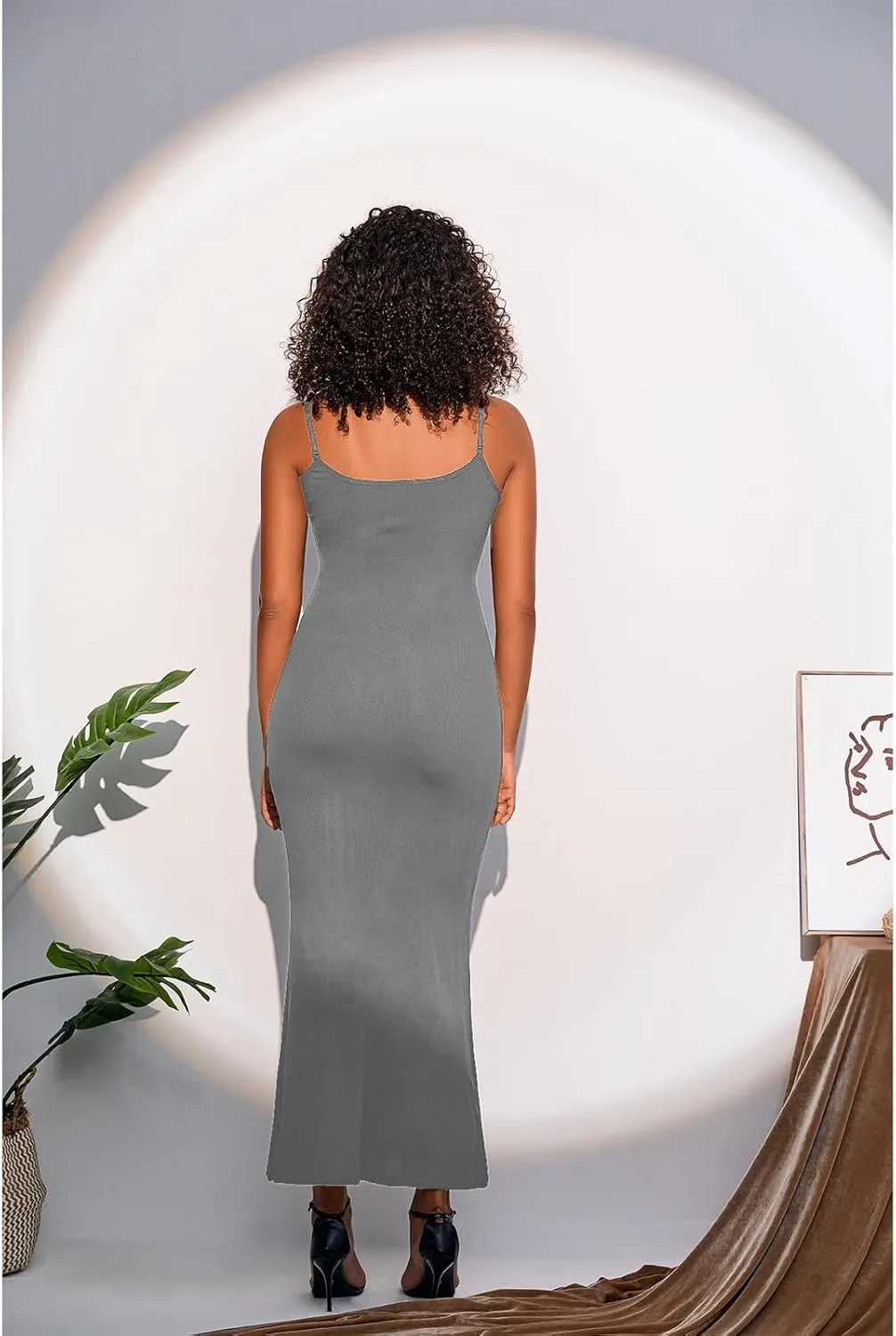 Women's Sexy Lounge Slip Long Dress Elegant Sleeveless Backless Ribbed Bodycon Maxi Dresses