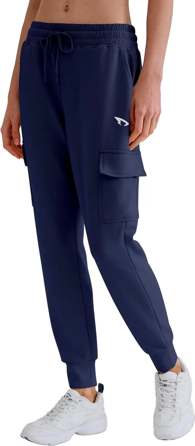 Womens Sweatpants Petite Joggers with Pocket Soft Scuba Lightweight Casual Tapered Cargo Track Pants for Lounge Workout