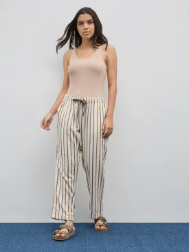 Wunderlove Multicolour Striped Cotton Lounge Pants